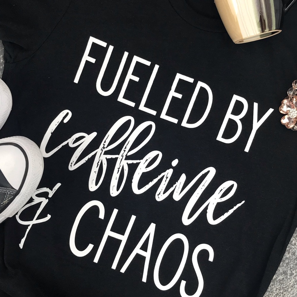 🔺SALE🔺Fueled By Coffee & Chaos Graphic T-Shirt - Picture 3 of 3